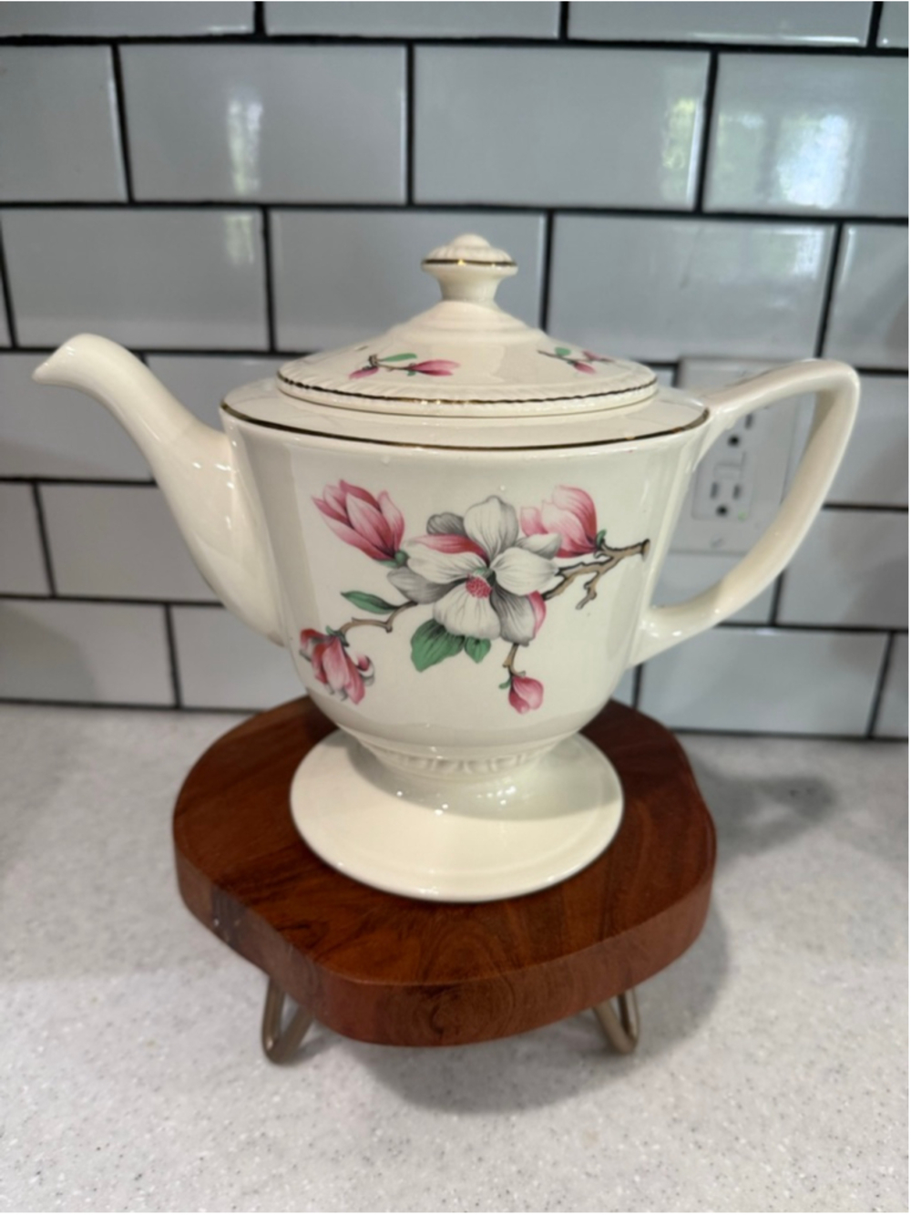 Homer Laughlin Dogwood Liberty Teapot